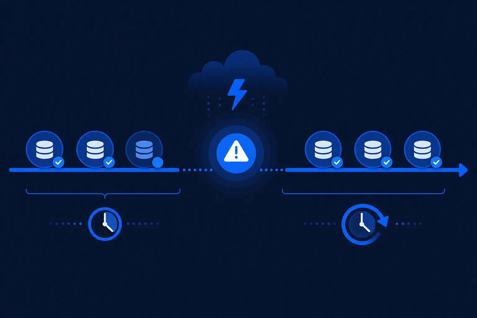 RTO and RPO timeline concept
