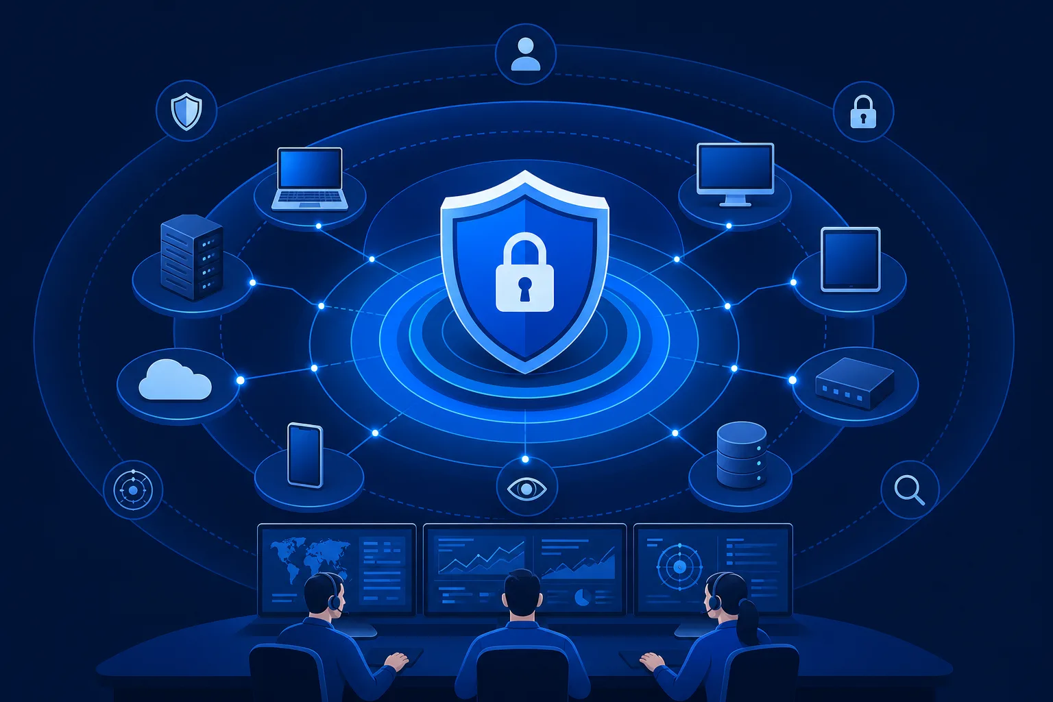 Managed cybersecurity concept
